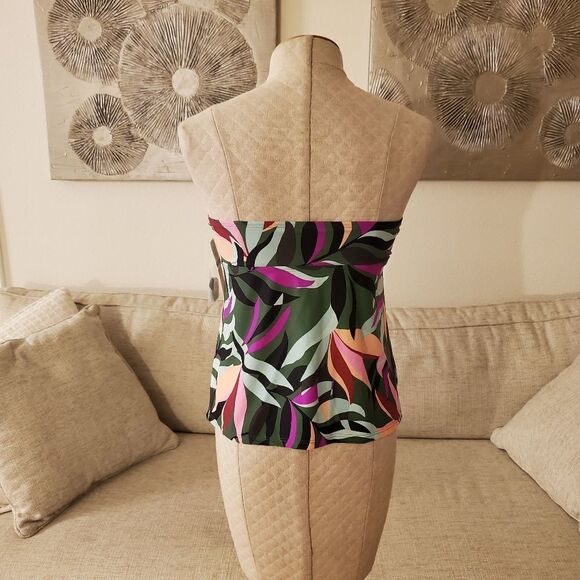 Hula Honey Hyper Tropics Printed Tankini Top- NEW - Picture 9 of 13